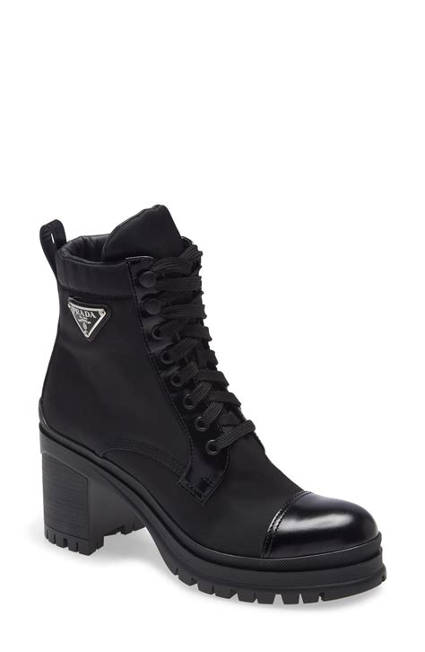 prada boots second hand|prada block heel combat boots.